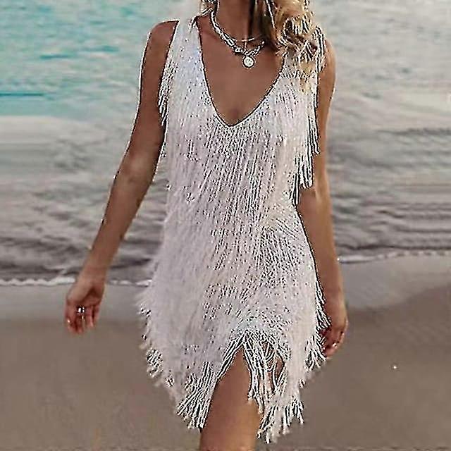Mini-robe à franges et sequins pour femme, idéale pour une soirée, un cocktail ou une sortie