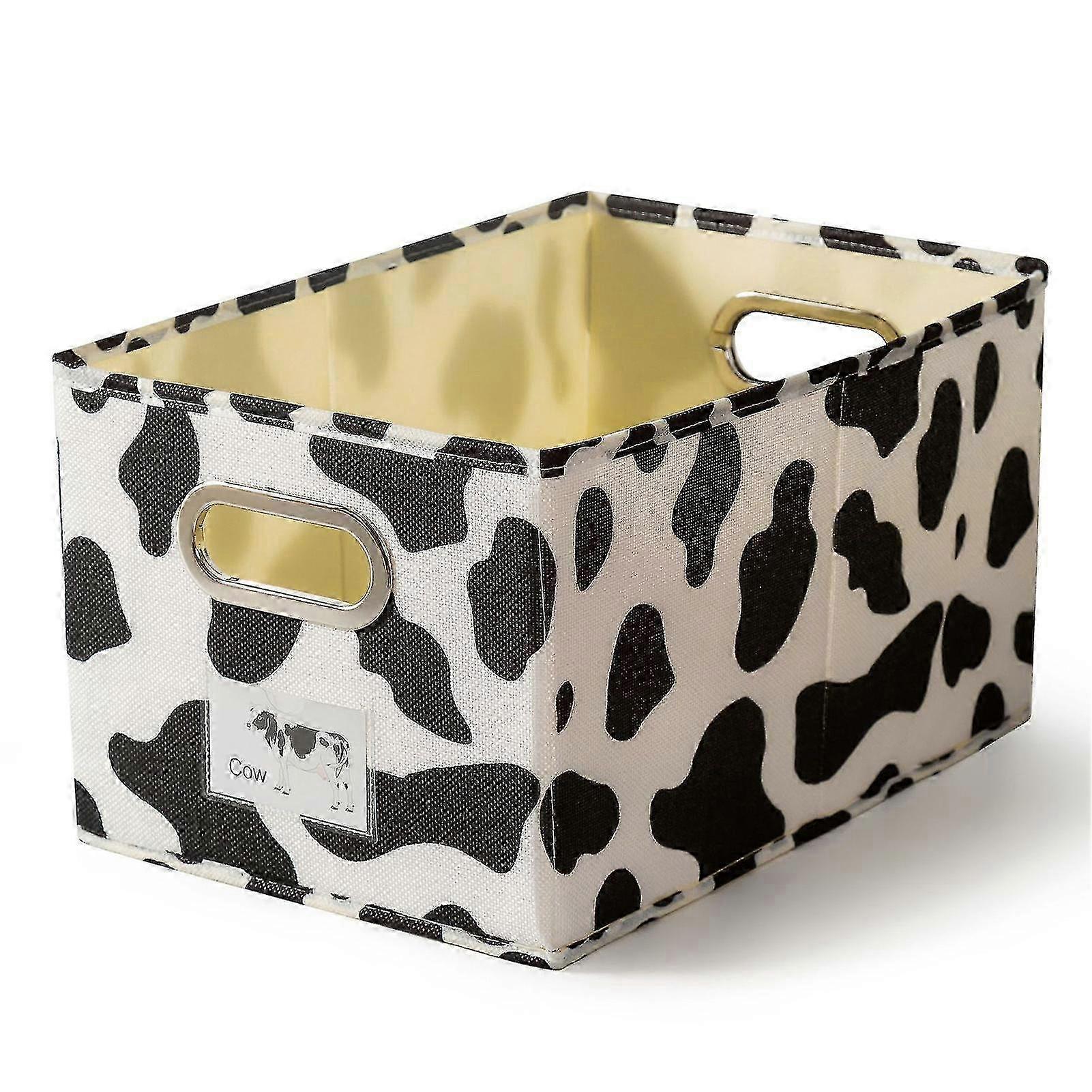 Cotton Linen Fabric Storage Box - Cartoon Pattern for Wardrobe Organization