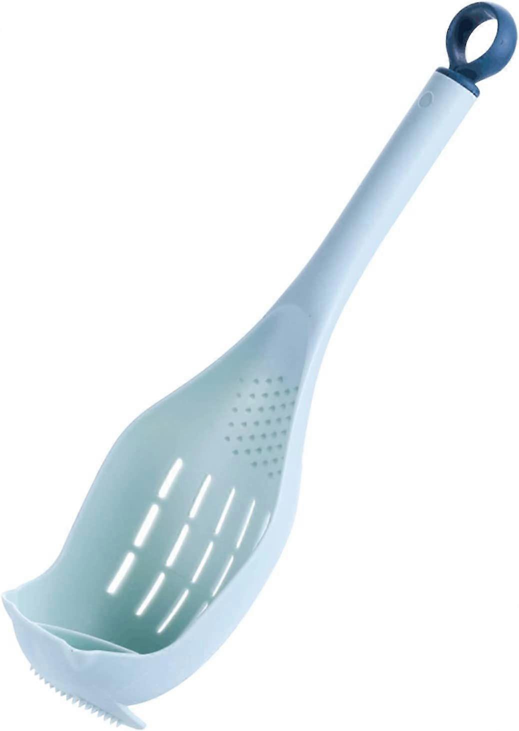 Kitchen Ladle Strainer, Kitchen Multi-functional Long Handle High Temperature Resistant Colander Filter Water Noodle Spoon 2pcs    -D