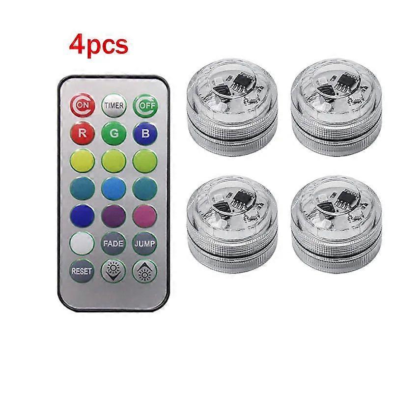 RGB LED Car Interior Roof Foot Ambient Light Wireless Remote Control Decoration Auto Atmosphere Lamp with Battery Colorful