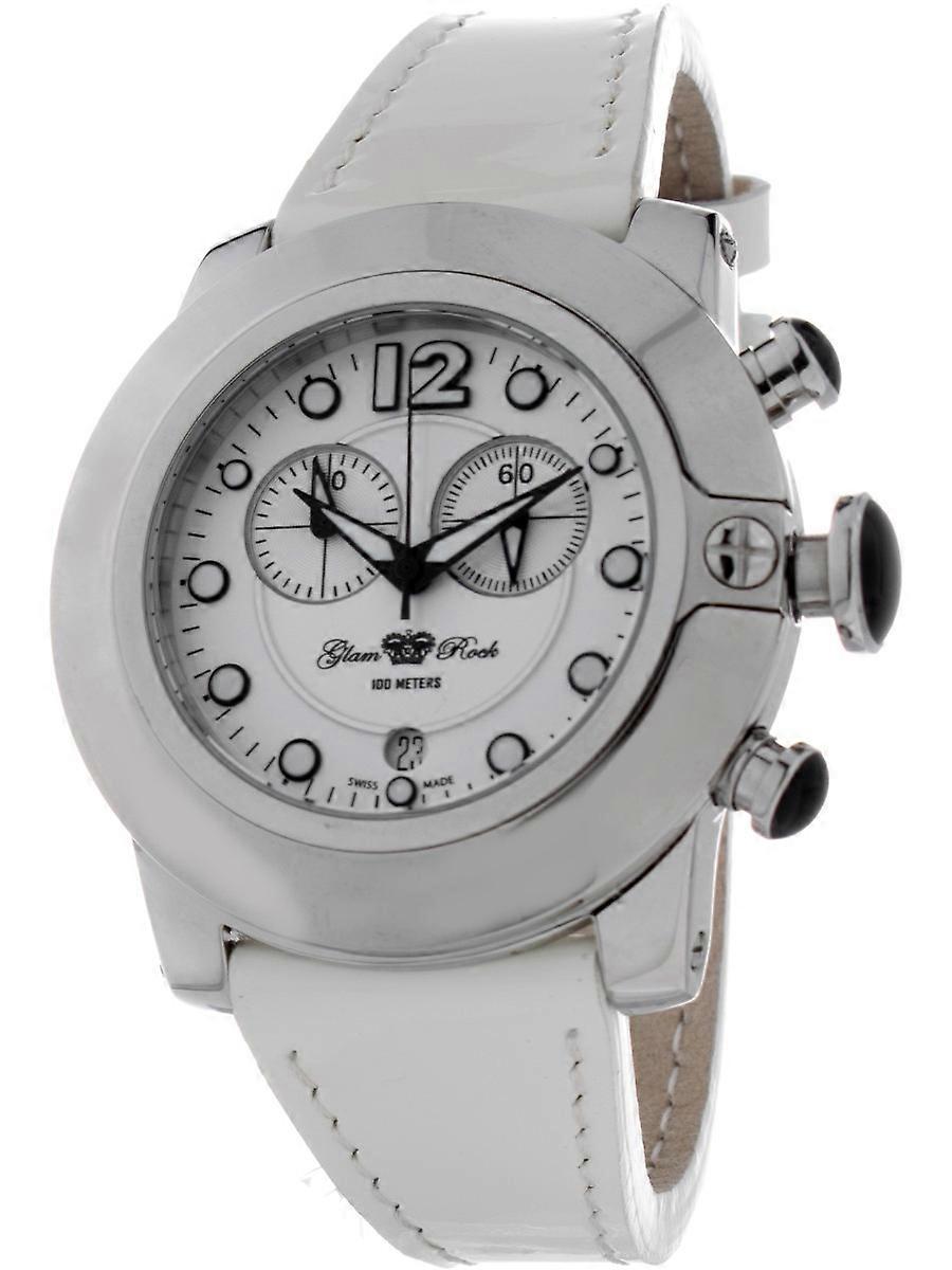 Glam Rock Vit Äkta Läder GR32153 Damklocka