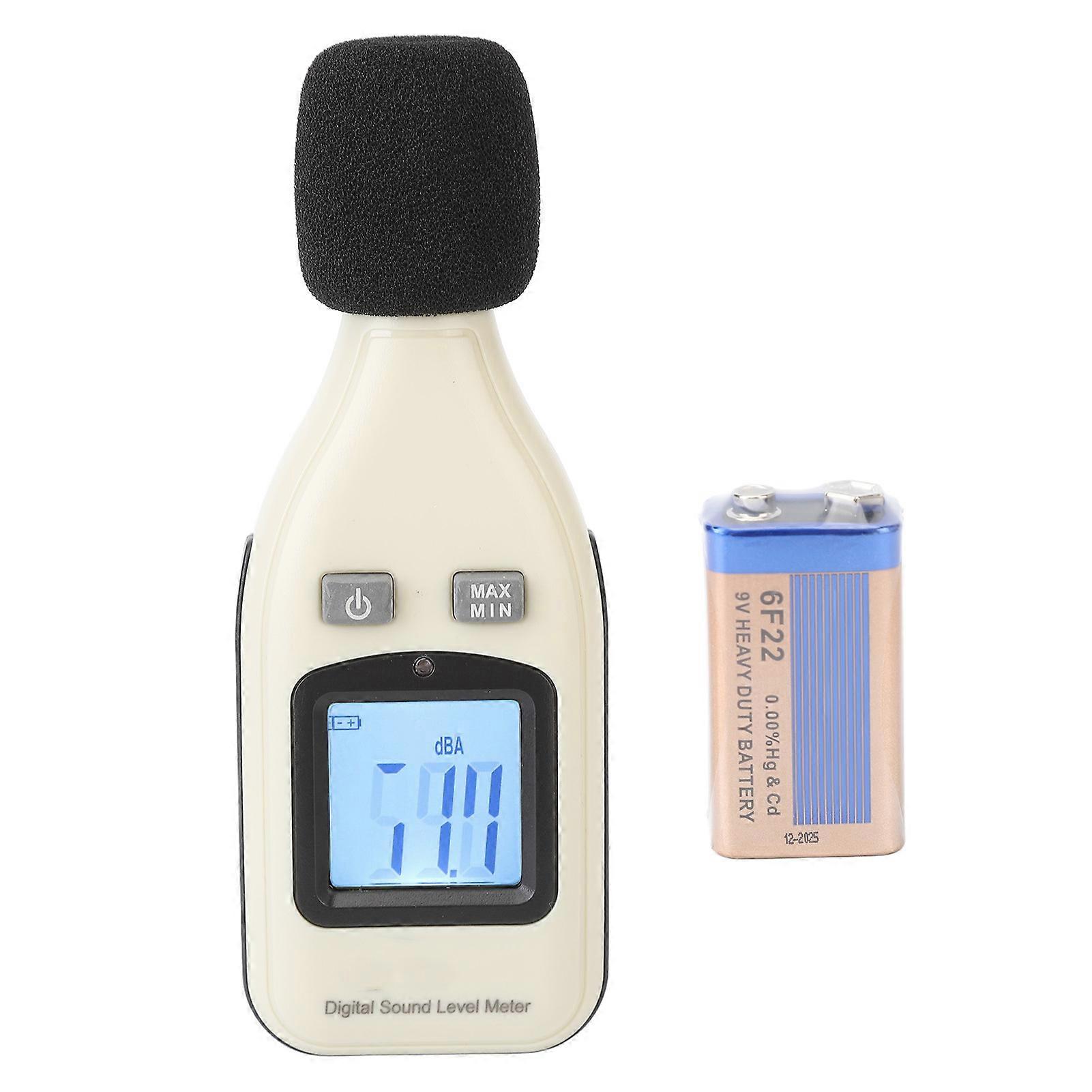 Decibel Meter 30 to 130 DB Range Backlit Screen Sound Level Meter for Household Office Use