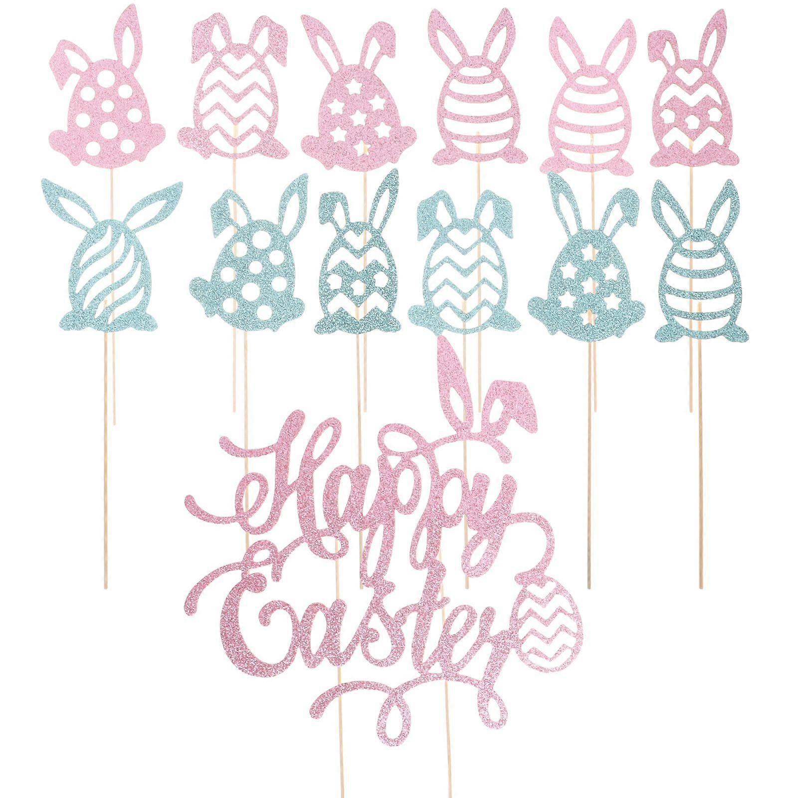1 Set Easter Cake Picks Easter Cupcake Decoration Cupcake Topper Cartoon Easter Ornaments
