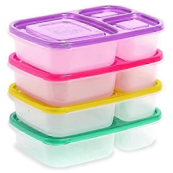 4-pack Bento Lunchbox with compartment. Reusable lunch boxes