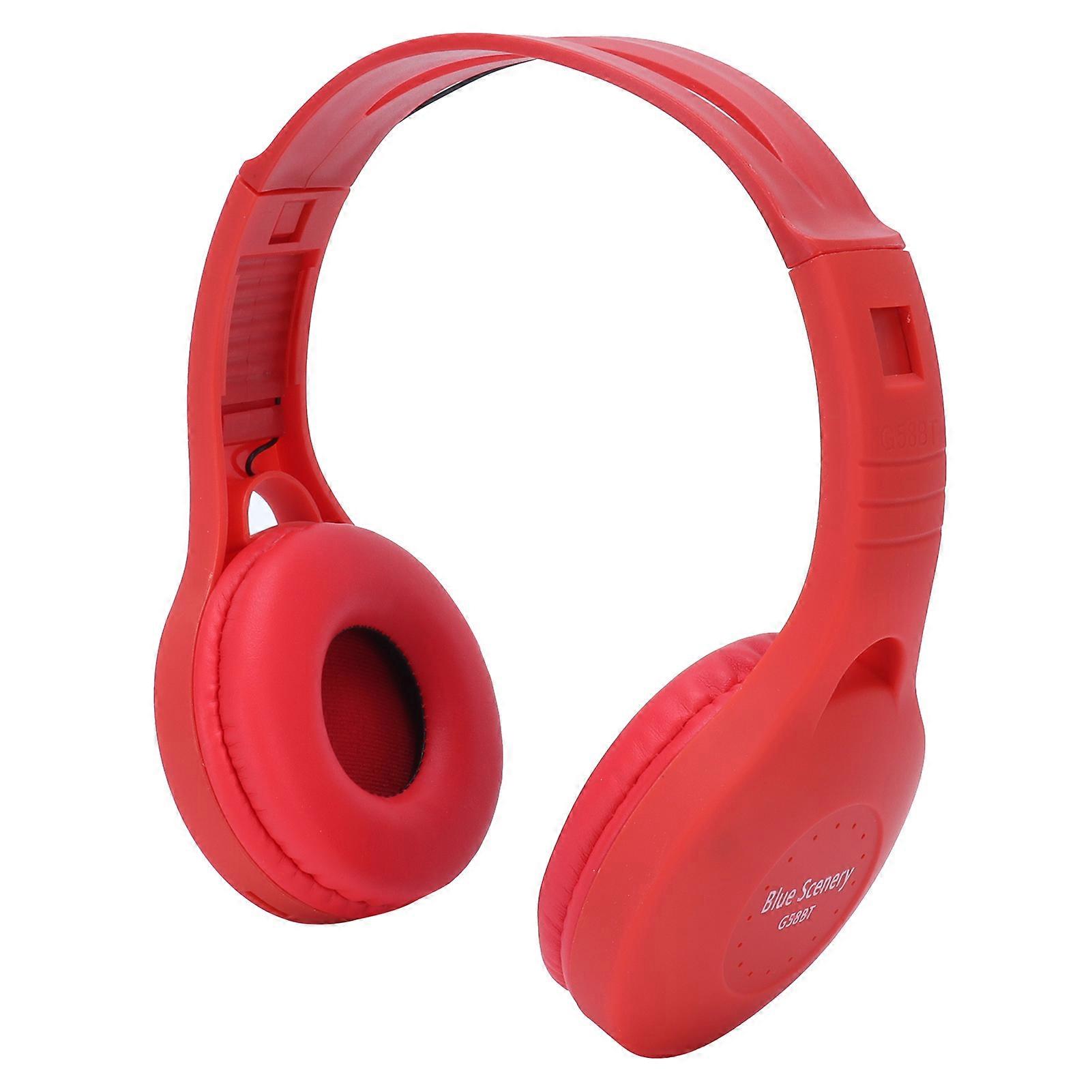 G58 Head Mounted Bluetooth 5.0 Stereo Headset 250mAh Red