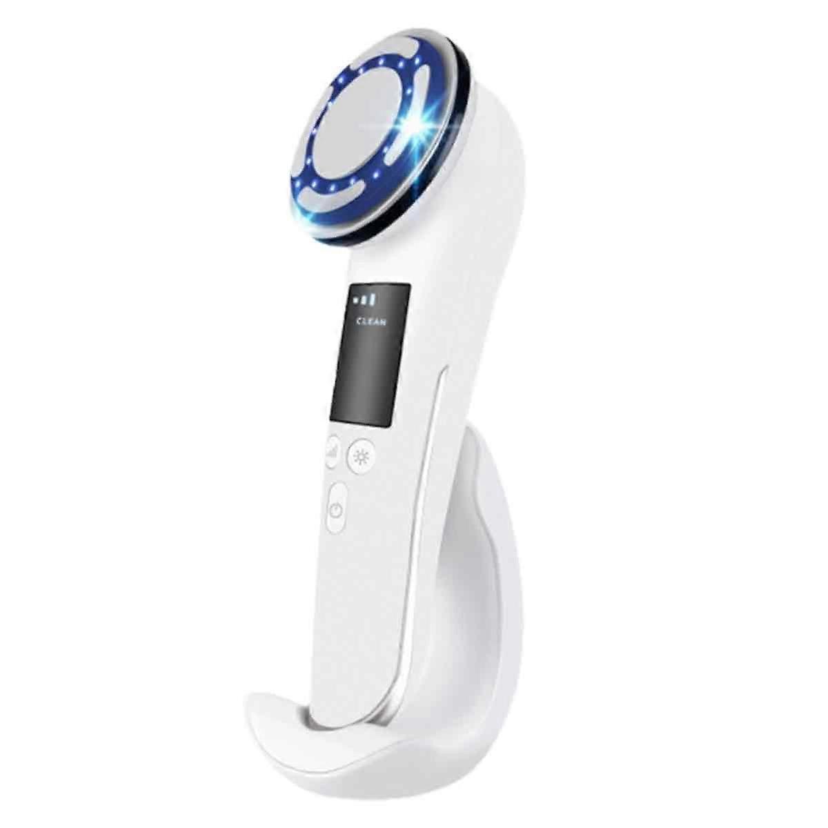 Compact hot and cold beauty instrument vibration facial massager home negative ion red and blue light microcurrent guide instrument