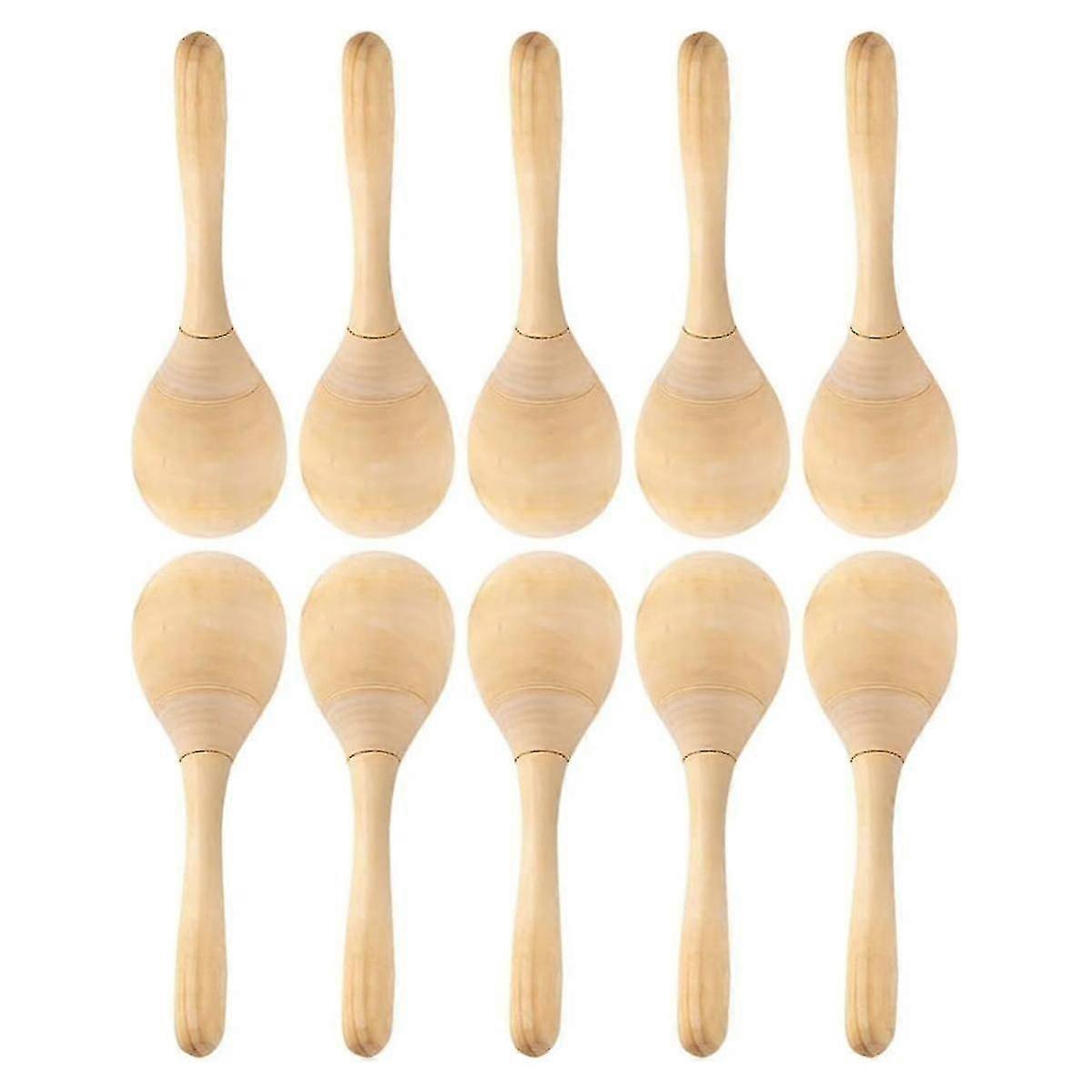 10pcs μαράκες κουδουνίστρες Diy ξύλο κουδουνισμάτων κρουστών Maracas με τον τραγανό ήχο χτυπήματος για τις μπομπονιέρες μουσικών κομμάτων