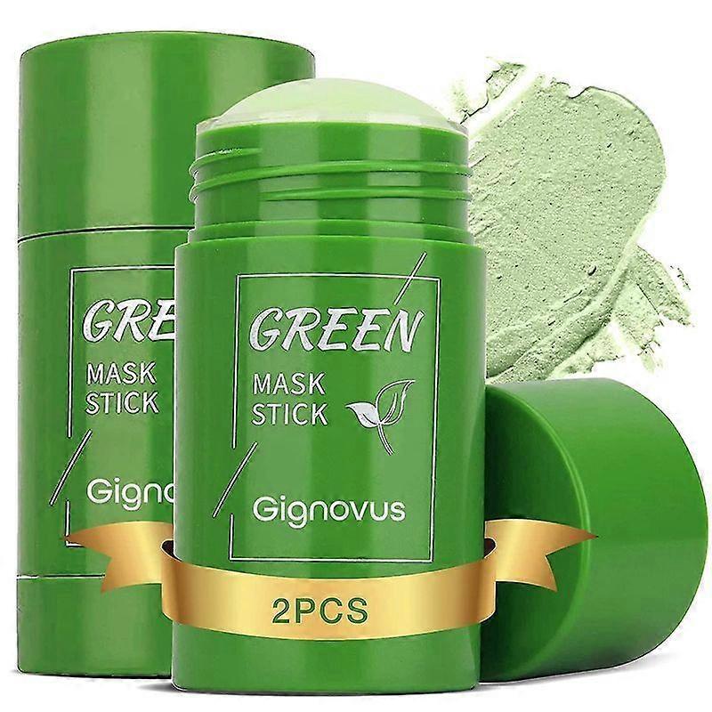 Lebanghui 2pcs Poreless Deep Cleanse Green Tea Mask Stick, Green Mask Stick Blackhead Remover, For Face Moisturizing, Deep Pore Cleansing, Skin Bright