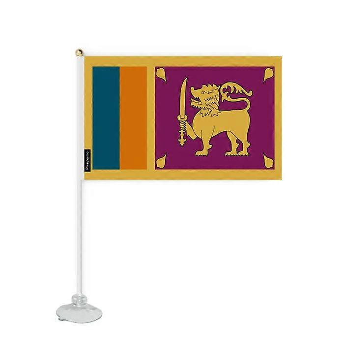 Flag - Sri Lanka - Mini Suction Cup Flag - 20 x 30 cm - Polyester - Double-Sided Print