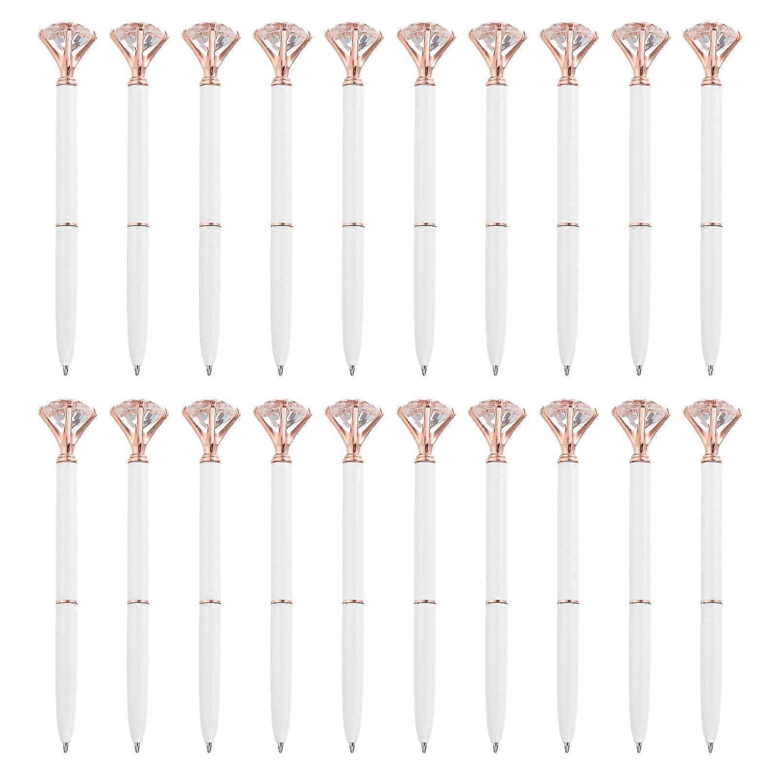 Retractable Diamond Ballpoint Pens 20 Pack Metal Black Ink Wedding Office Supplies Writing Instruments