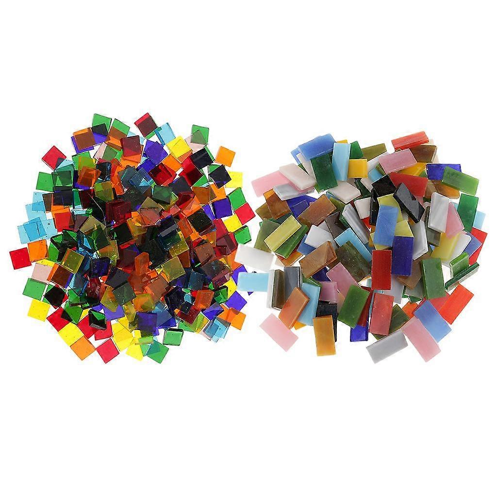 Assorted Multicolor Square Glass Mosaic Tiles Pieces Crafts