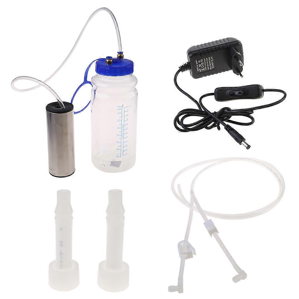 Goat Milker Machine Electric Portable Cow Sheep Milking Machine Set Manual Pump White