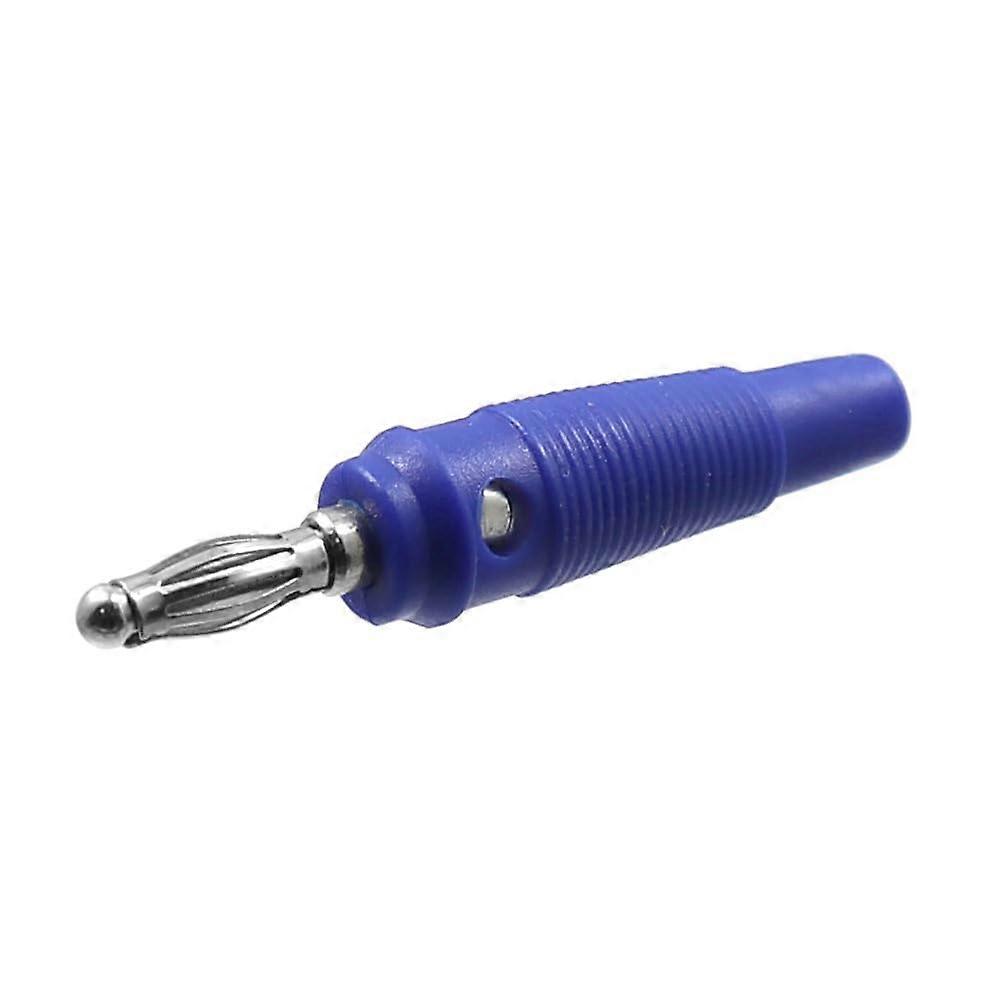 4 mm Banana Plug with Non-Slip Grip Sleeve, Screw/Solder Connection, Blue Color, Durable Electrical Connector
