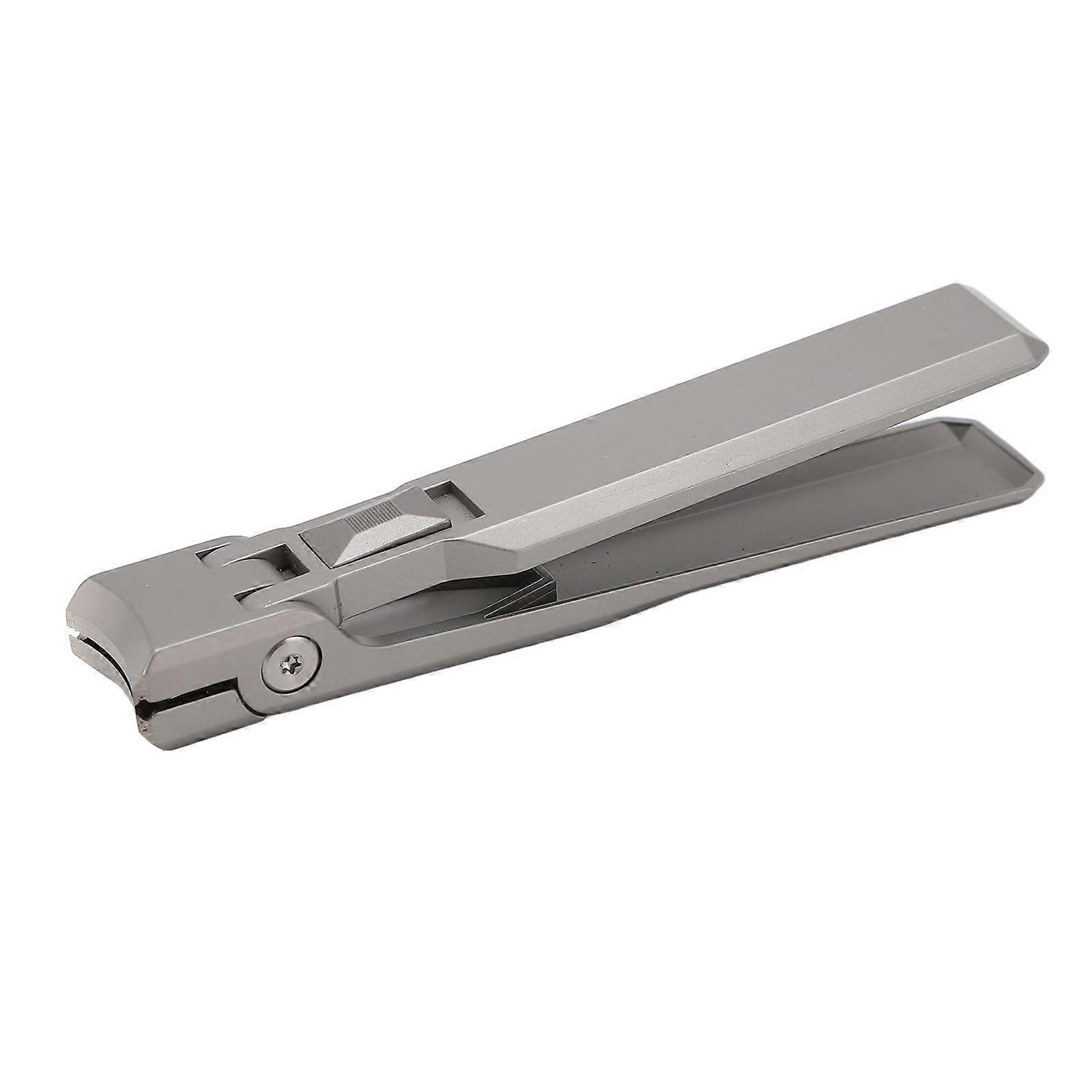 Coupe-ongles en acier inoxydable, ouverture large, bouton-poussoir, anti-éclaboussures, bouche plate