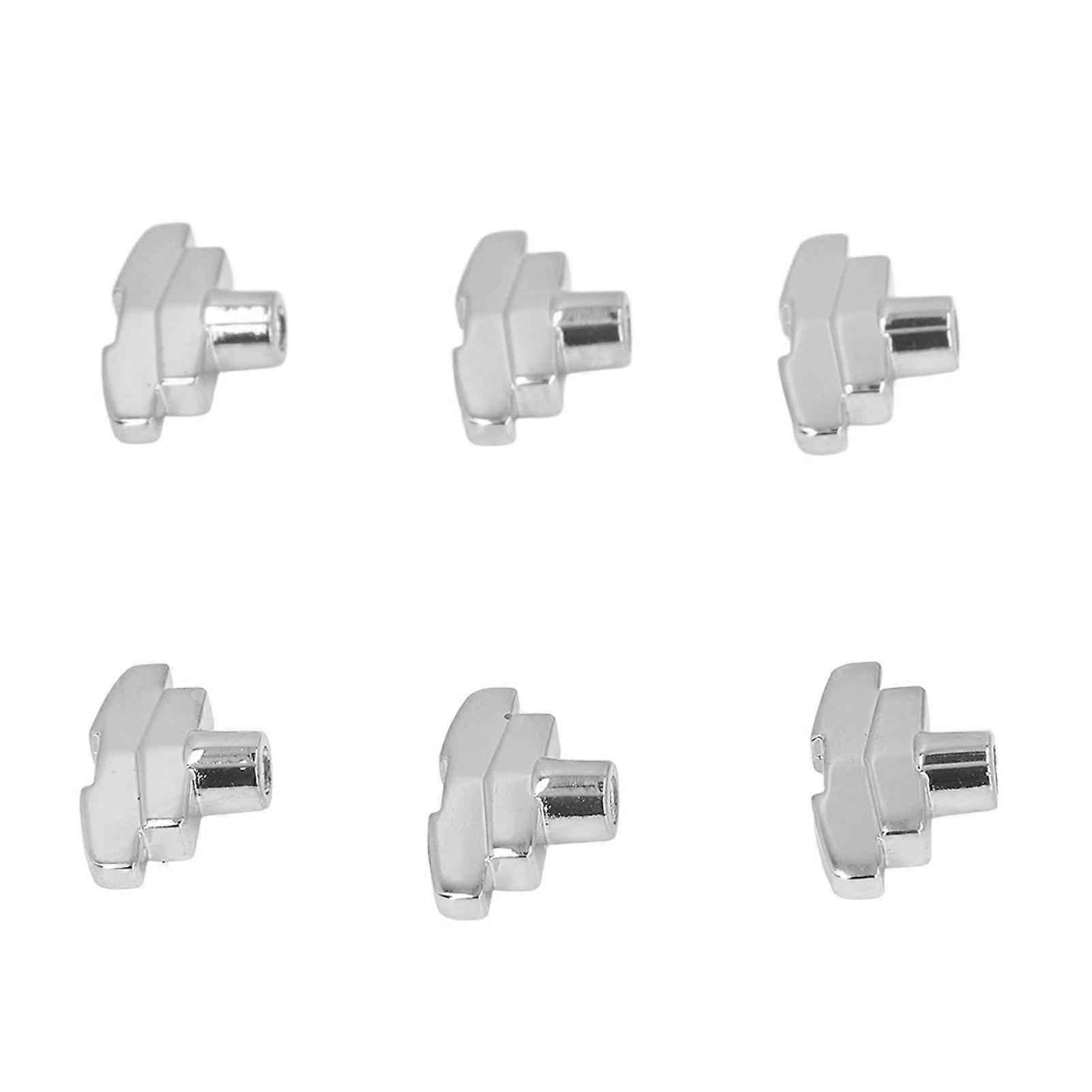 6Pcs Zinc Alloy T Shaped Guitar Tuning Peg Buttons Silver Set
