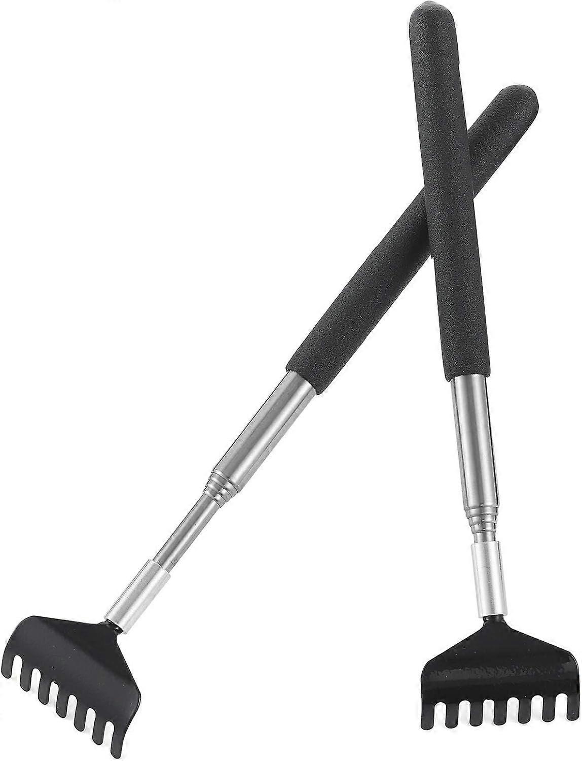 Back scratcher - Extendable back scratcher with handle - 21 - 68 cm - Stainless steel - black - extendable back scratchers - Sturdy back scr