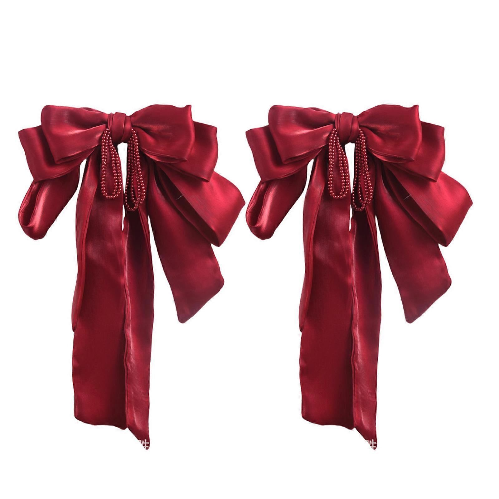 Set of 2 Elegant Big Bowknot Curtain Holdbacks Window Drapery Tiebacks Buckles Straps Decors for Parties Celebration Multicolor