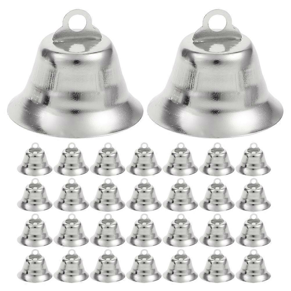 Bell Pendant Small Bell Silver Color For Crafting Enthusiasts Homeowners Dog Trainers 2.10X2.10X2.00CM Wind Chime Creation 30Pcs