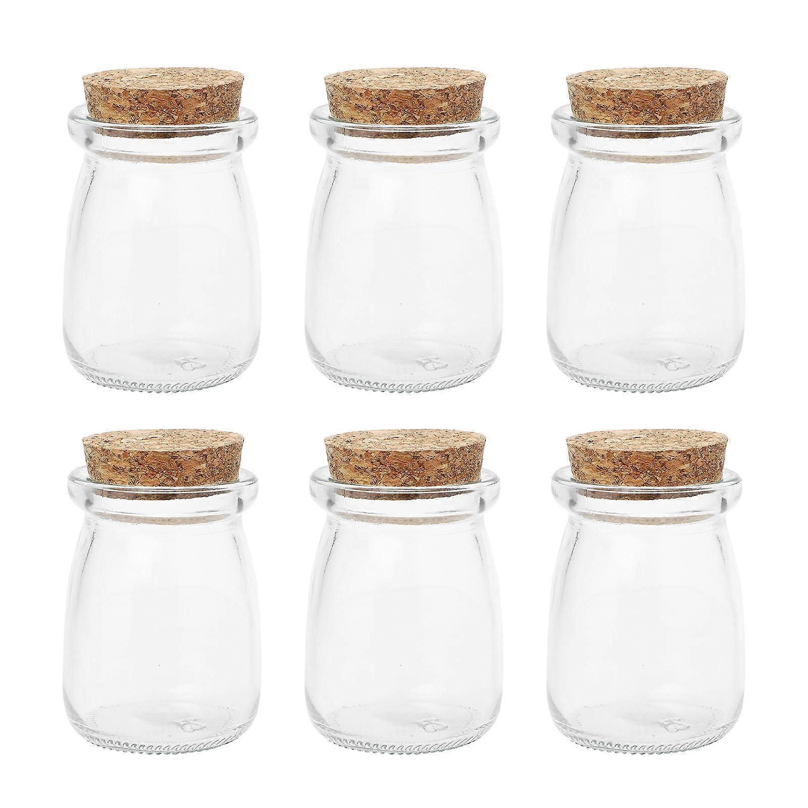 Yogurt Container Glass Yogurt Bottles Home Use Assorted Color 100ml Food Storage 12Pcs
