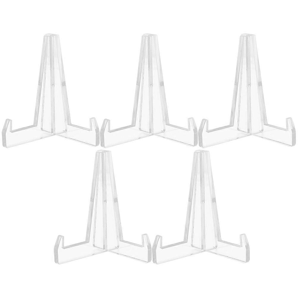 Plate Stand Holder Acrylic Display Stands Square Minimalist Kitchen Cabinet 3.5 3.1 3.1in Display Plates 5Pcs
