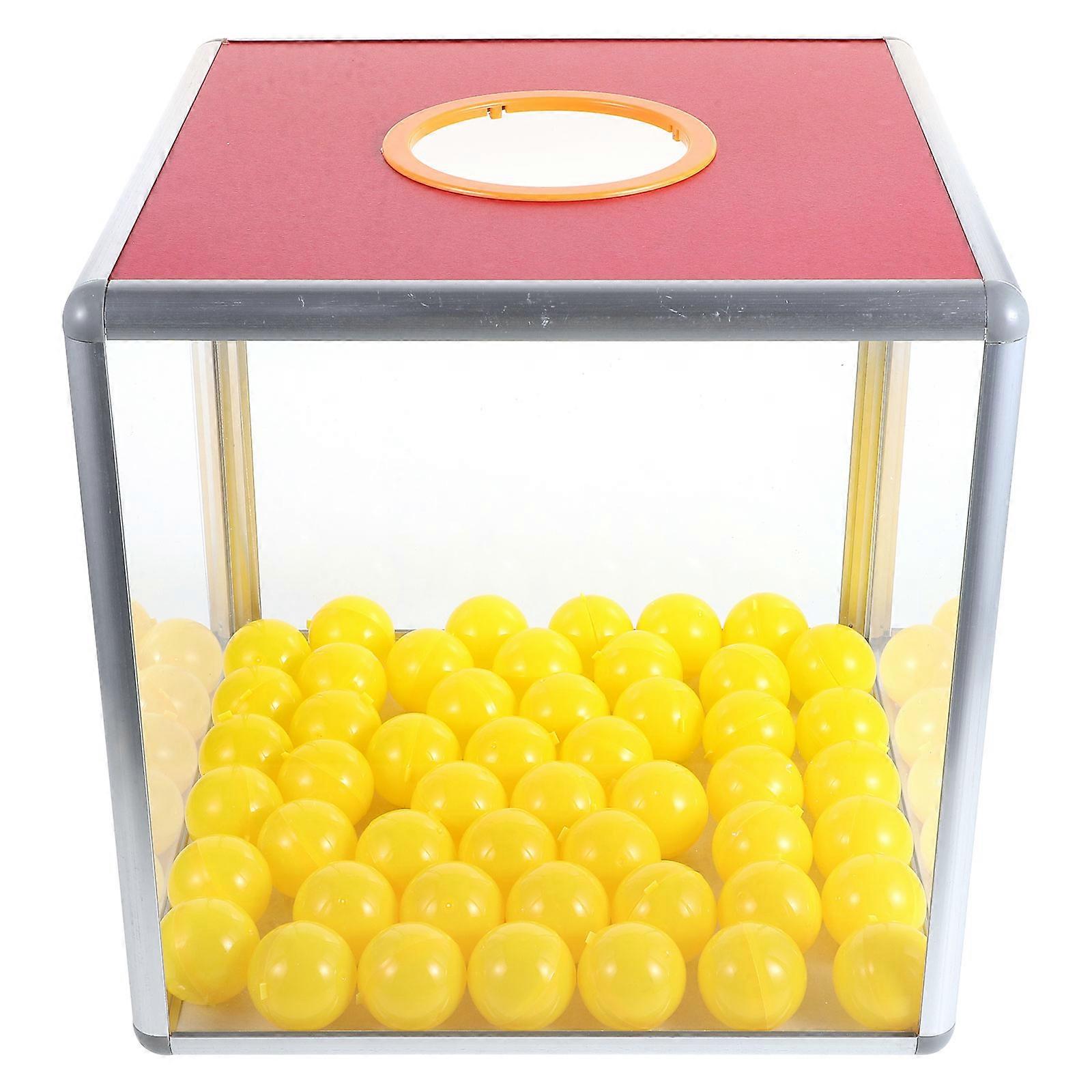 Contest Ballot Box Raffle Ticket Dispenser For Parties Large Capacity Transparent Red Square Shape 1Set