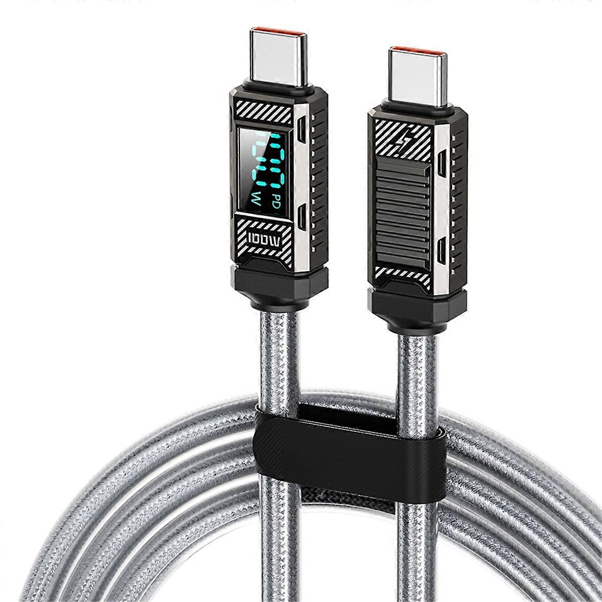 USB C to Type C Cable for 16 15 Pro Max LED PD100W Charger Wire for C Type Data Cord Black