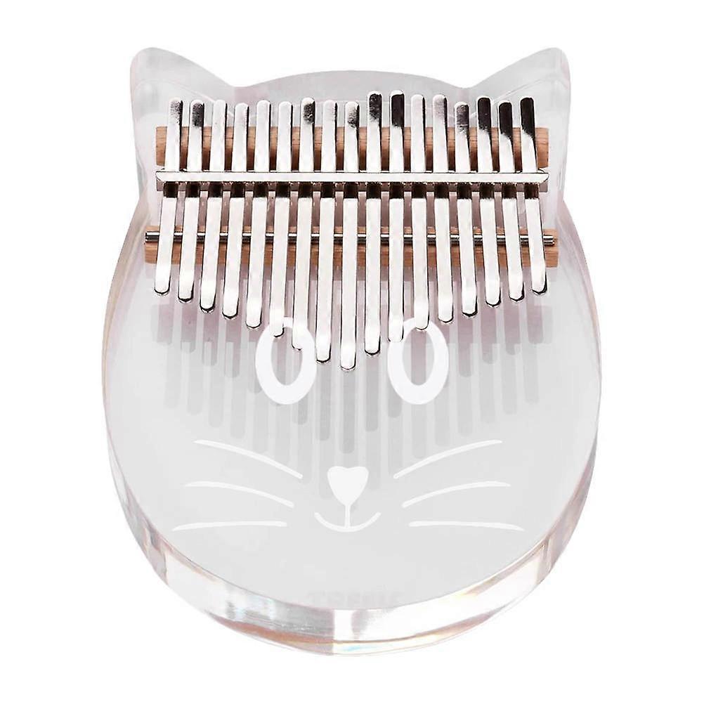 Crystal Cat Shape Thumb Piano – Transparent Acrylic Kalimba for Beginners, Relaxation, and Beautiful Sound Design