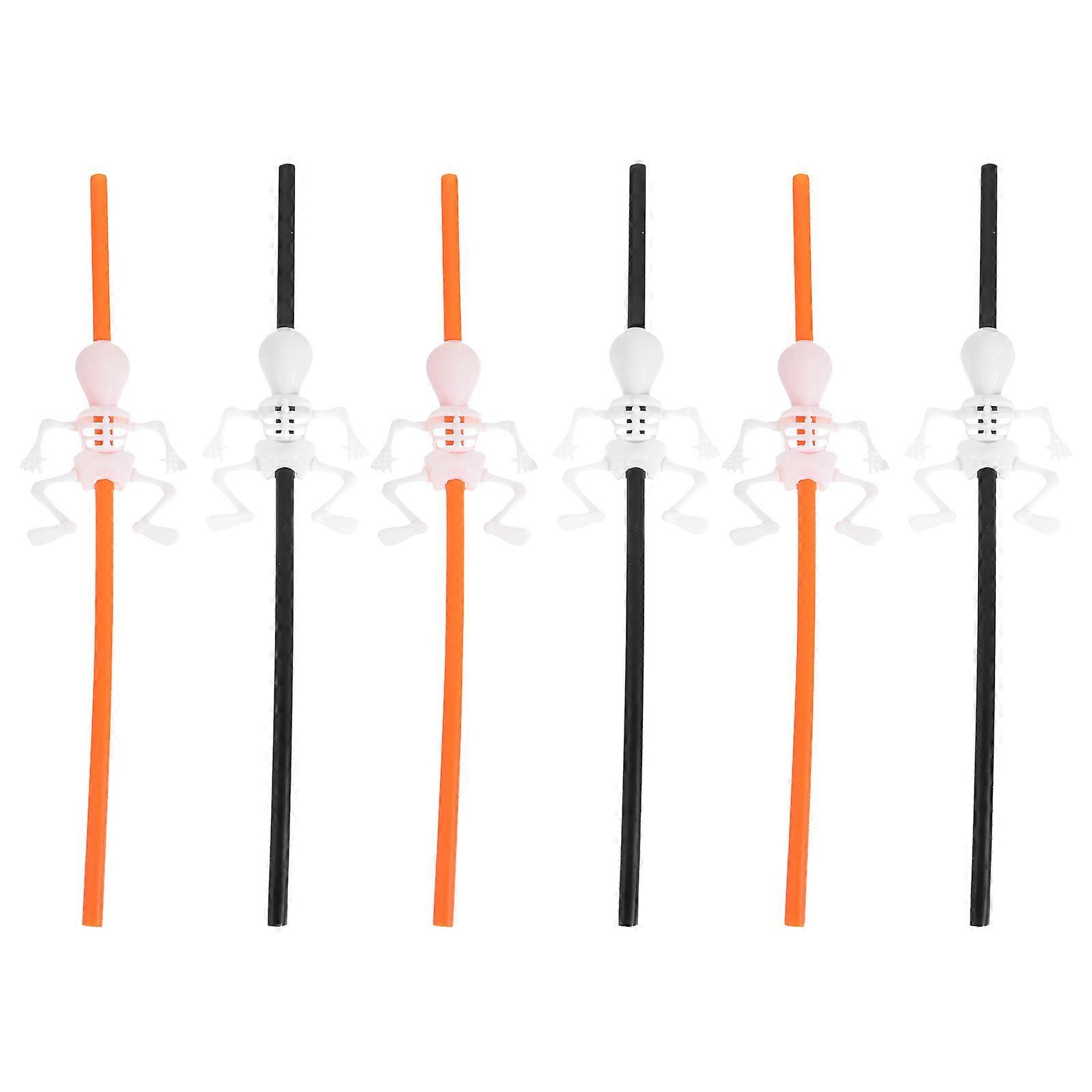 Halloween Party Drinking Straws Skeleton Shape Straws For Halloween Party 10Pcs