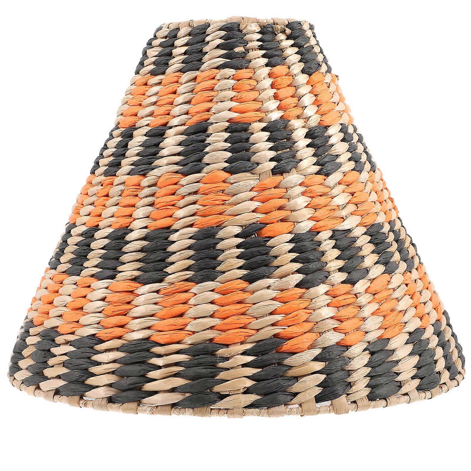 Lampshade E27 Indoor Use Ceiling Light Cover Dustproof Paper Rope And Metal Material 29x21cm Round Shape 1Pack