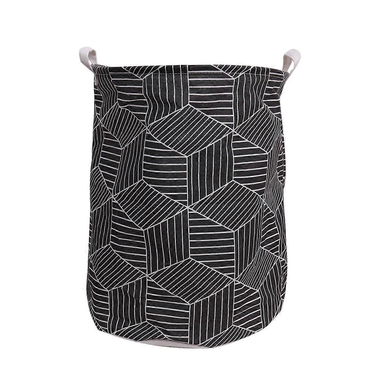 Laundry Organizer Household Clothes Basket Foldable Dual Handle Design Black 40x50cm For Daily Use 1Pcs