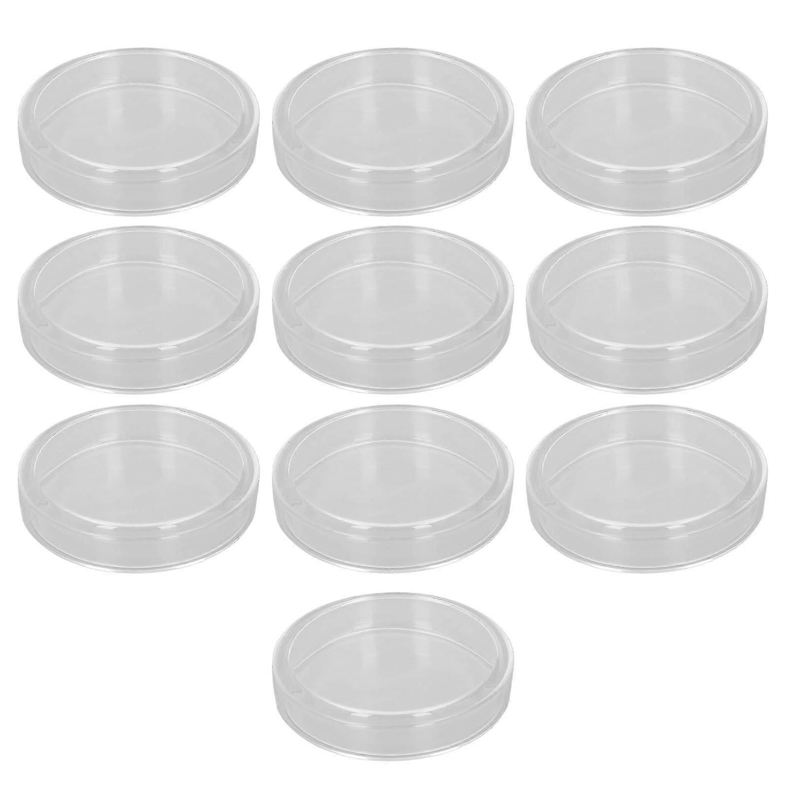 10 قطع مختبر بتري طبق صحن ثقافة زجاجي مع أغطية لتجربة البحث الحيوي