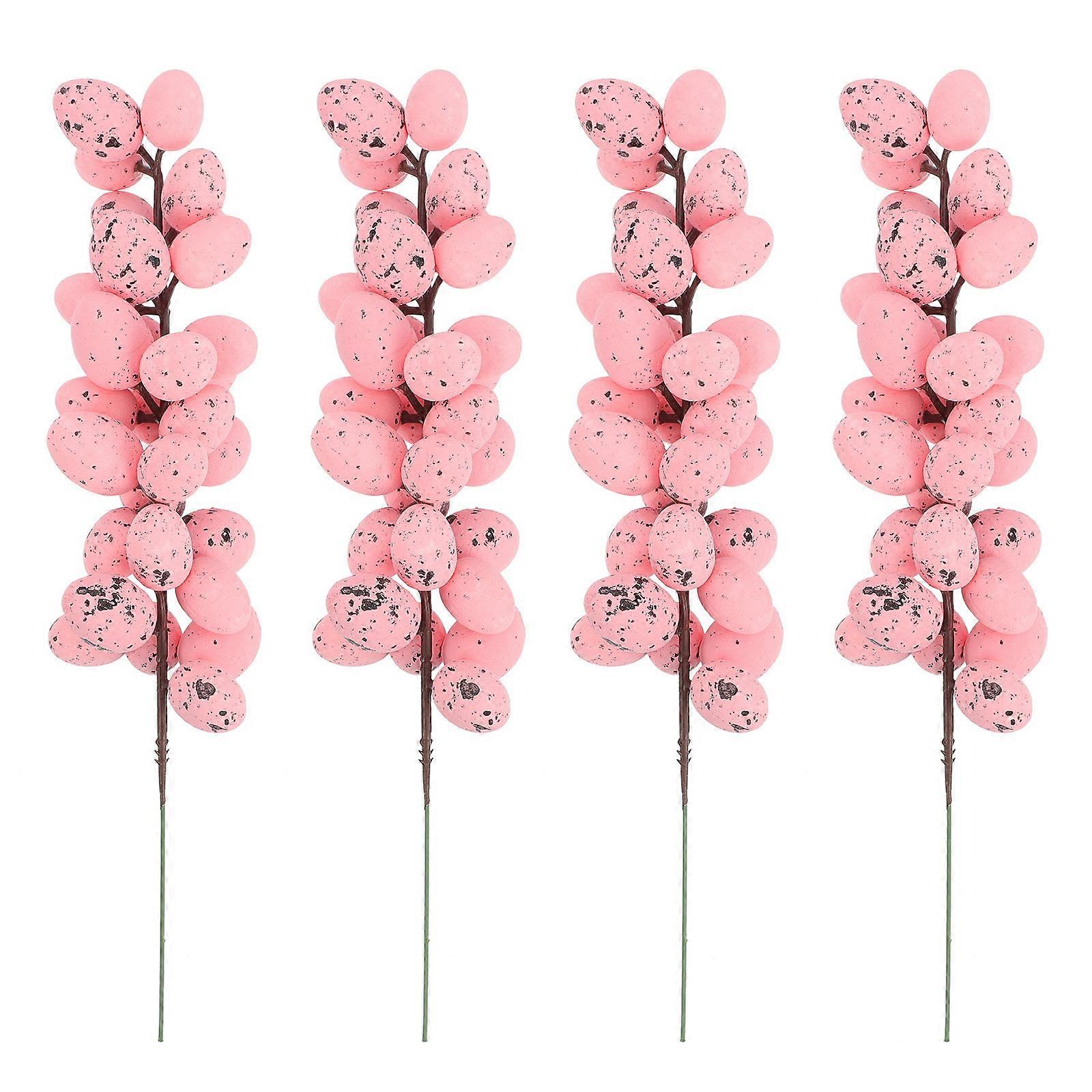 Mini Egg Decorations Pink Easter Egg Adornments Home Decoration Branch Shape 22x5.5cm