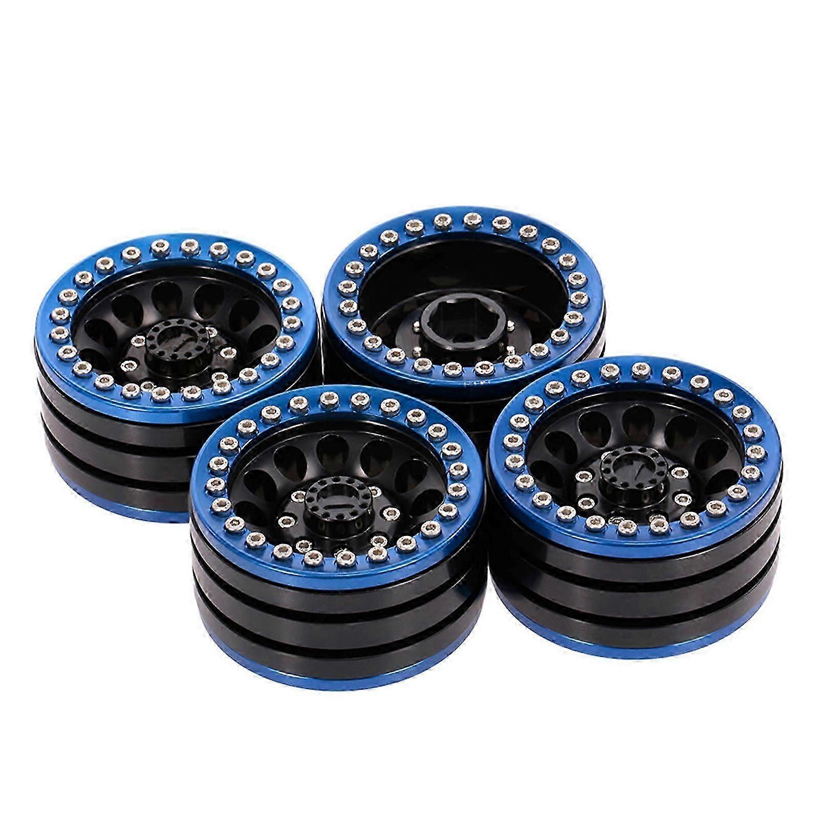 4pieces/Set Metal Crawler Wheel Rims Crawler Wheel Rims for Remote Car Modified Remote Control Crawler Upgrade Supplies silver red