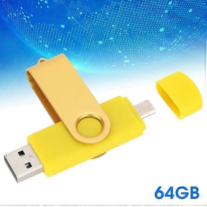 HURRISE OTG Disk USB Flash Drive OTG U Disk Memory Stick Stift Micro USB Datenspeicher gelb CW10040