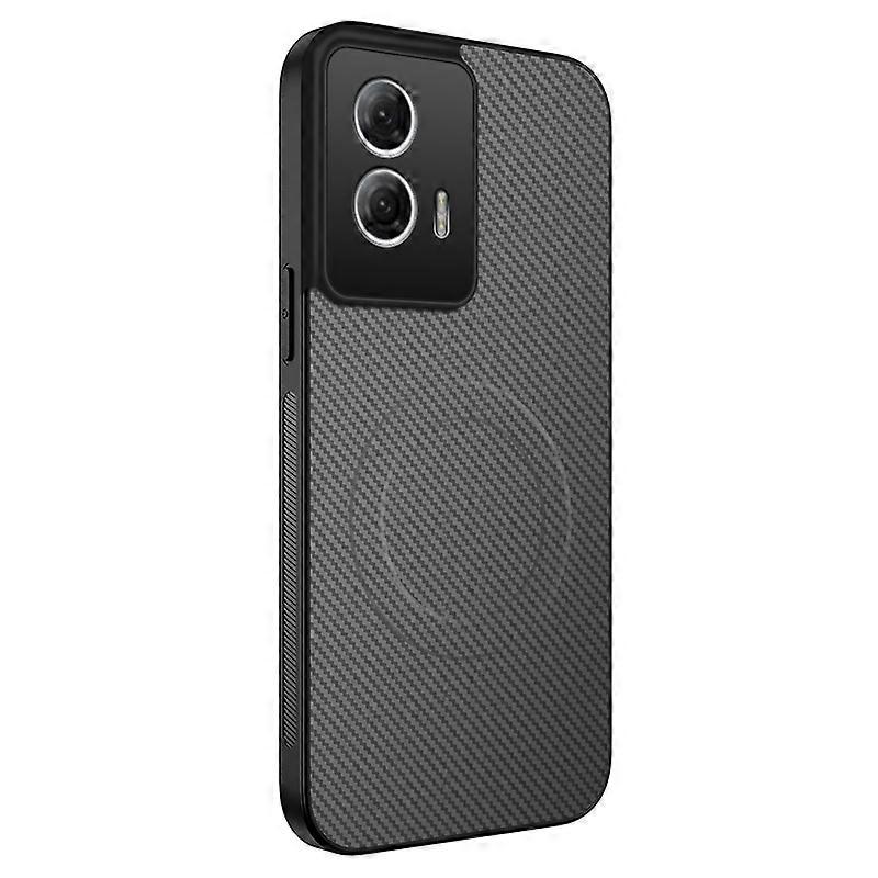 For Motorola Edge 50 Fusion 5G Case Compatible with MagSafe WANLONFENG TQ Series Carbon Fiber Textur