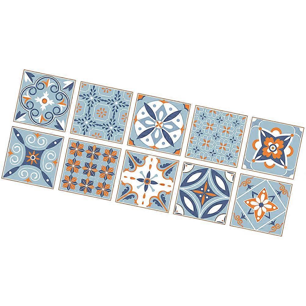 Adhesive Tile Stickers Home Decoration Assorted Color 10X10cm Durable Easy to Peel 10Pcs