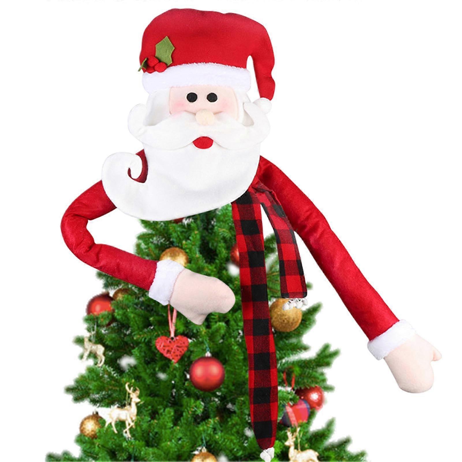 Christmas tree topper with Santa Claus, funny Santa Claus ornament