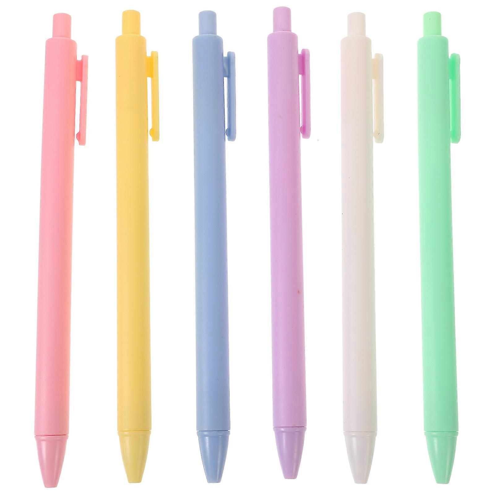 6pcs Gel Pens with Light Pressure, Smooth Writing, Retractable Design, Pastel Colors for Office, School and Daily Note Taking