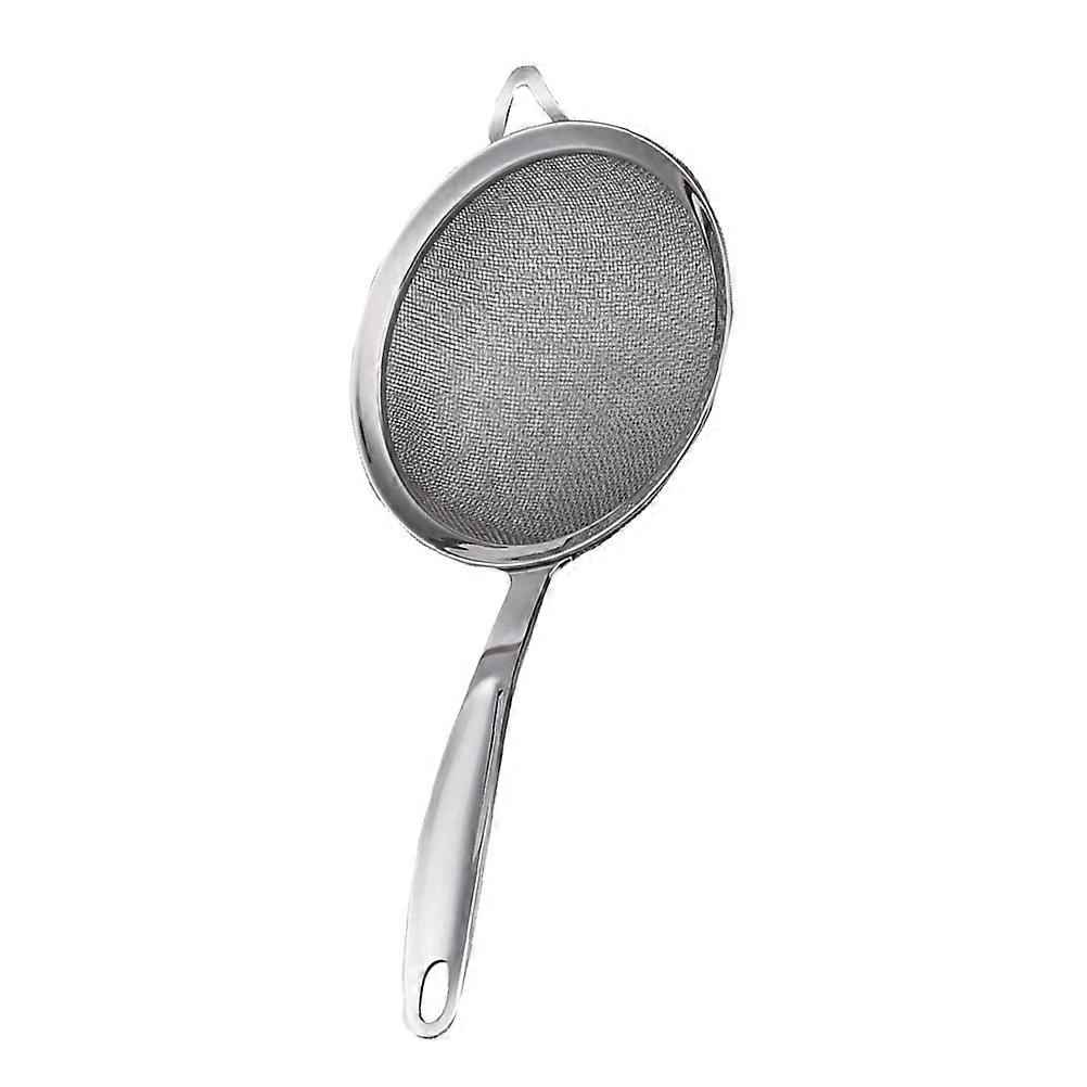 Multi Function Mesh Strainer Flour Sieve Sifting Cocoa Powder Baking Tool 39X20.5X3CM Round Stainless Steel 1Set
