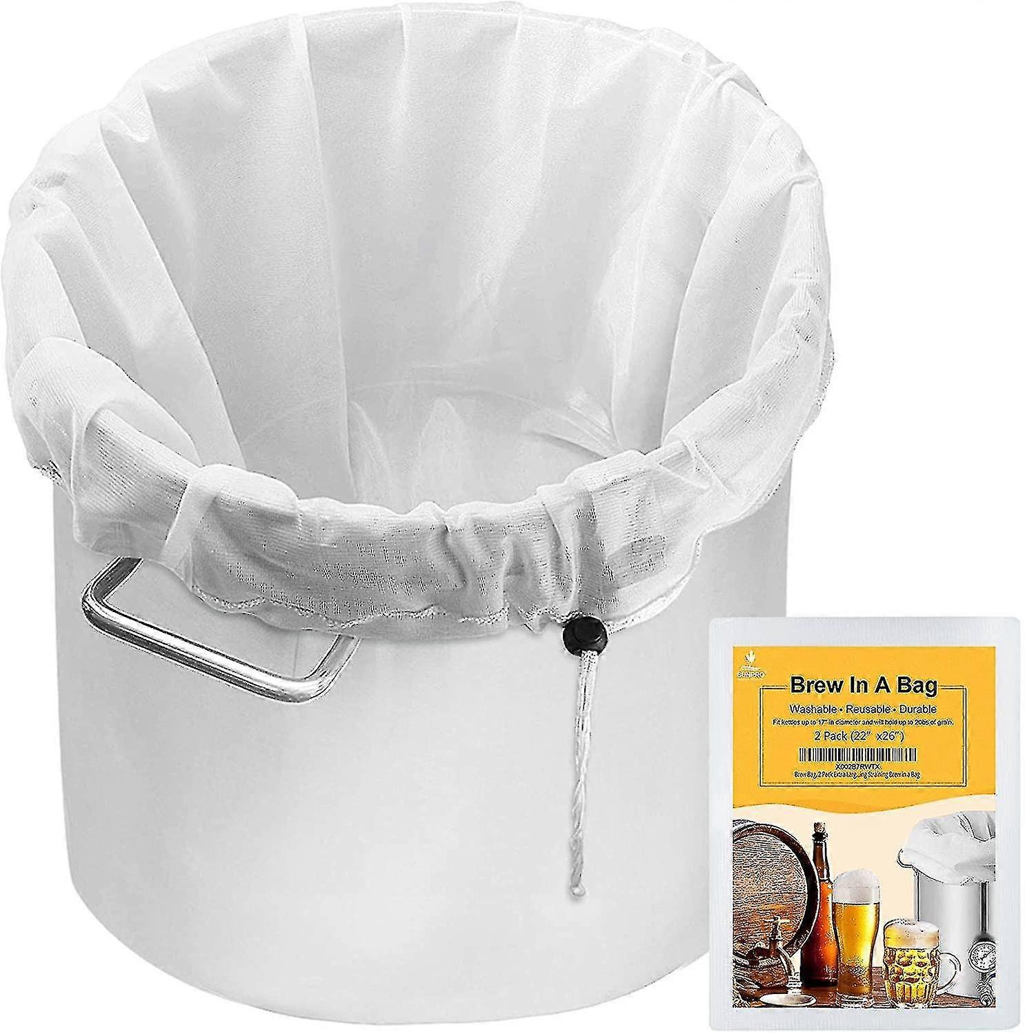 Extra Large Reusable Straining Bags for Cold Brew, Ideal for Making Fruit Cider, Apple, and Grape Wine - 2 Pack (26 X 22) Fine Mesh Bags