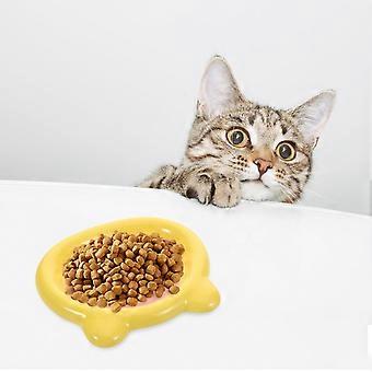 Bol de nourriture pour chat en céramique : Moustache Fatigue Plat d’alimentation pour animaux de compagnie de conception peu profonde pour la nourriture humide sèche et l’eau pour les chats d’intérieur et les petits chiens