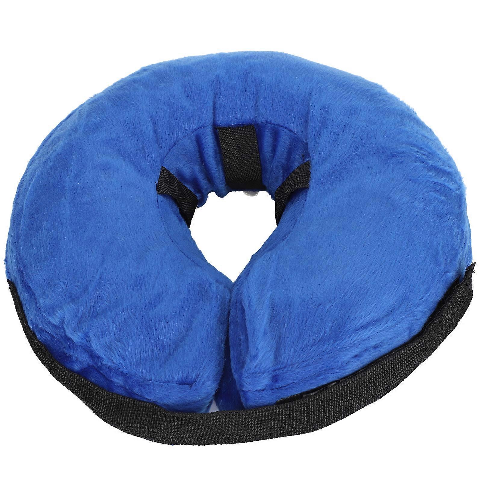 Pet Dog Collars Comfortable Inflatable Protective Collar Soft Dog Cat Neck ProtectorBlue XL