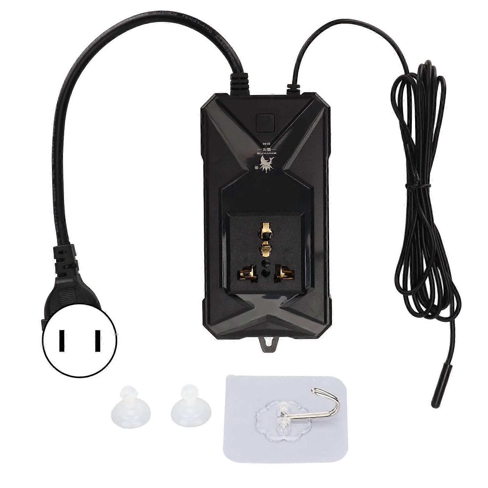 Aquarium Temperature Controller Real Time Digital Over Temp Fish Tank Thermostat with Probe 110‑220V US Plug