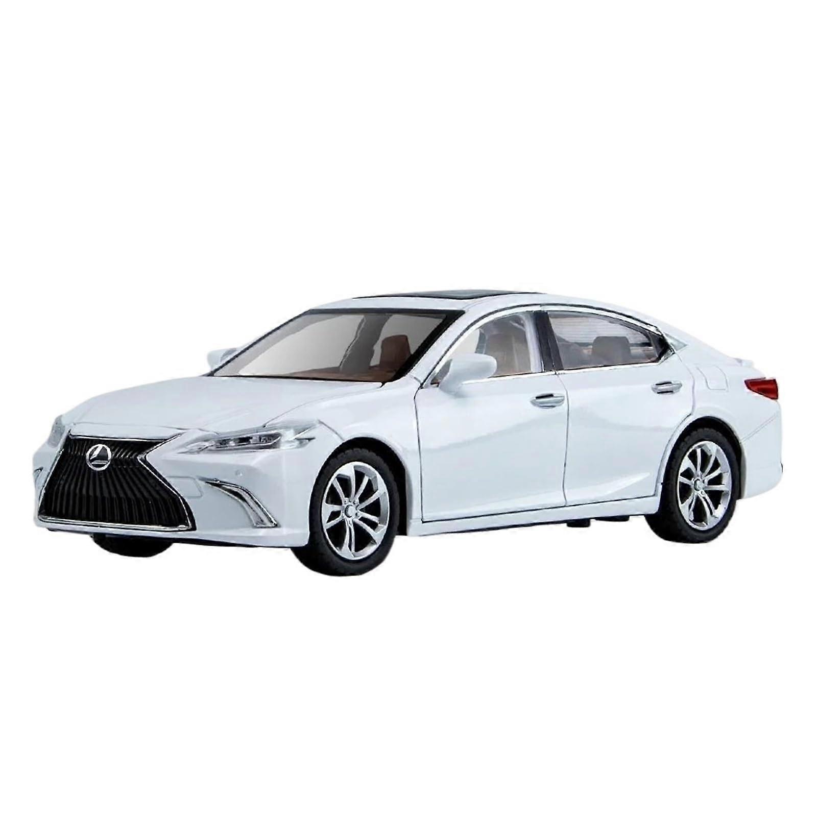 Miniature Models 1:24 ES300 Alloy Car Model with Sound and Light, White Pull Back Display Replica