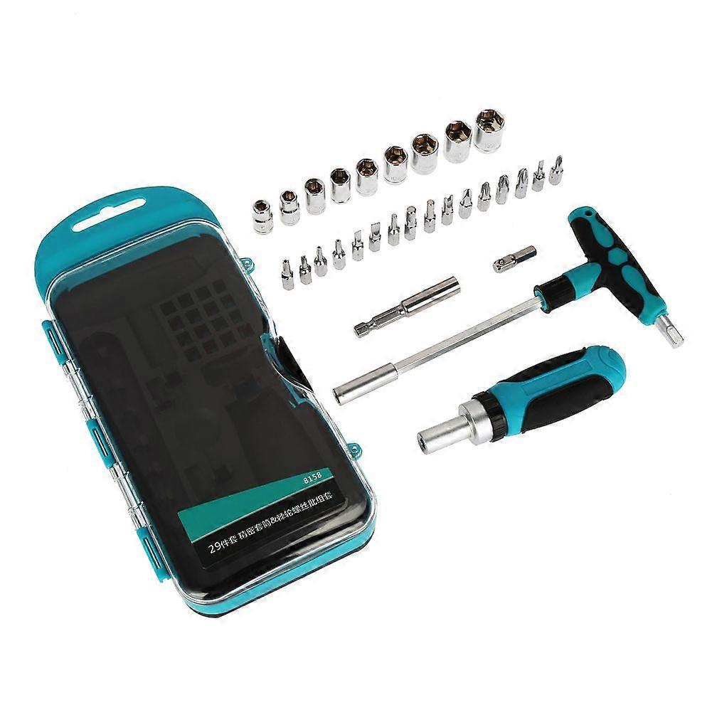 29Pcs Ratchet Bits Screwdriver Socket T Shape Hex Wrench Kit