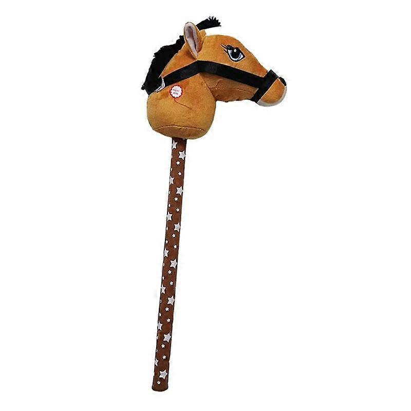 Plush Horse with Sound Effects, Horse Riding Toy for Children Aged 3 and Up, Light Brown B