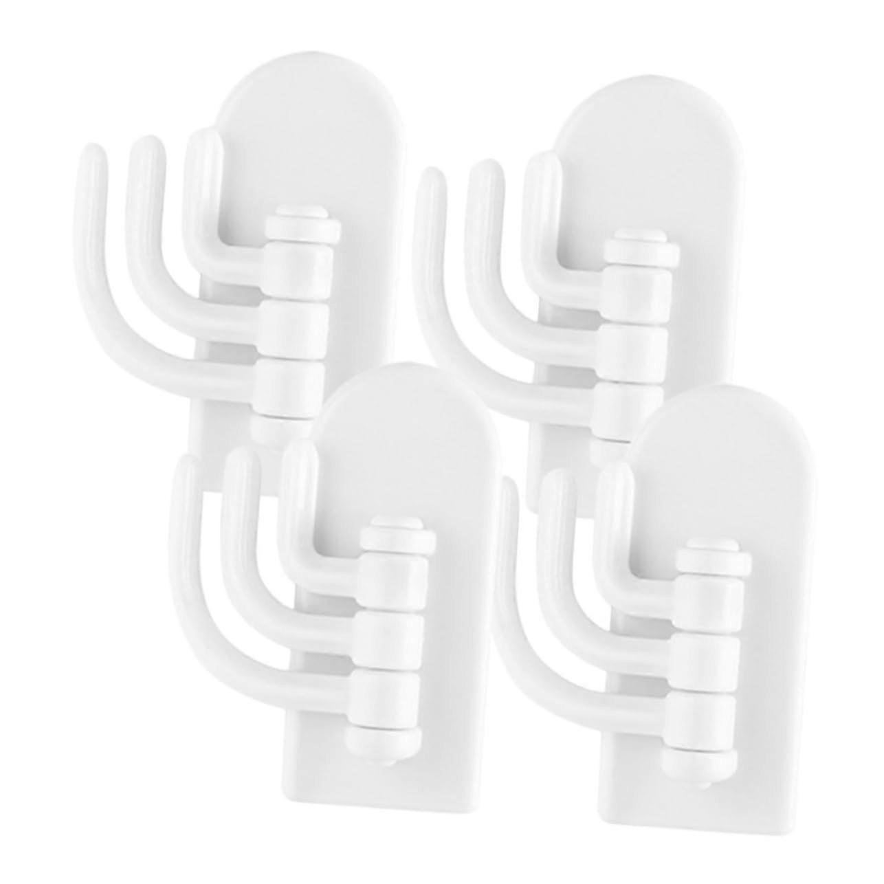 4 Pieces Kitchen Door Hooks, Rotating Storage Hooks for Plastic Bags, Clothes, Robust Rustproof Door Hooks for Cupboards, Bathroom, Multifunctional