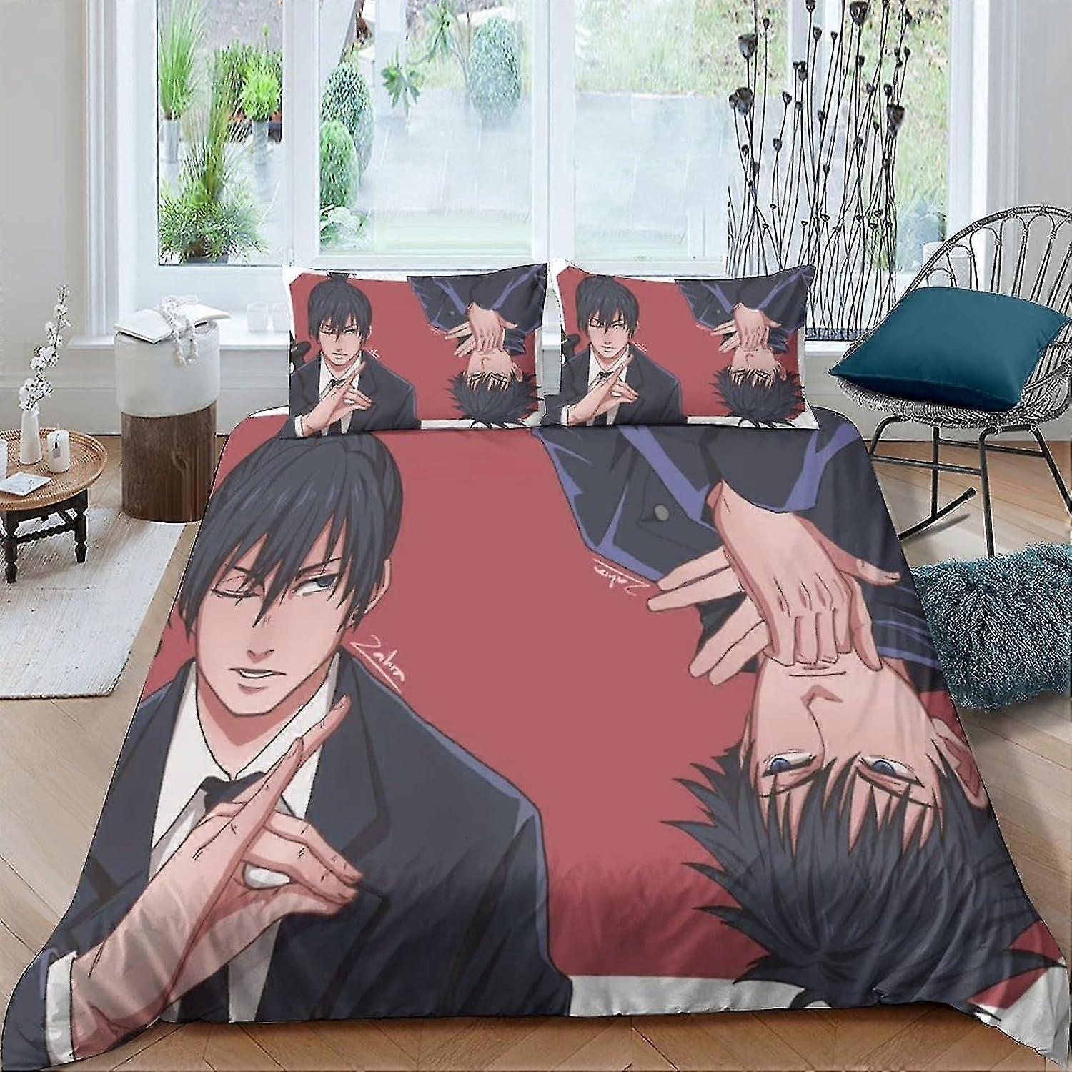 Aki Hayakawa Housse de couette Ensemble de literie en microfibre imprimée en 3D Housse de couette hypoallergénique ultra douce avec fermeture à glissière