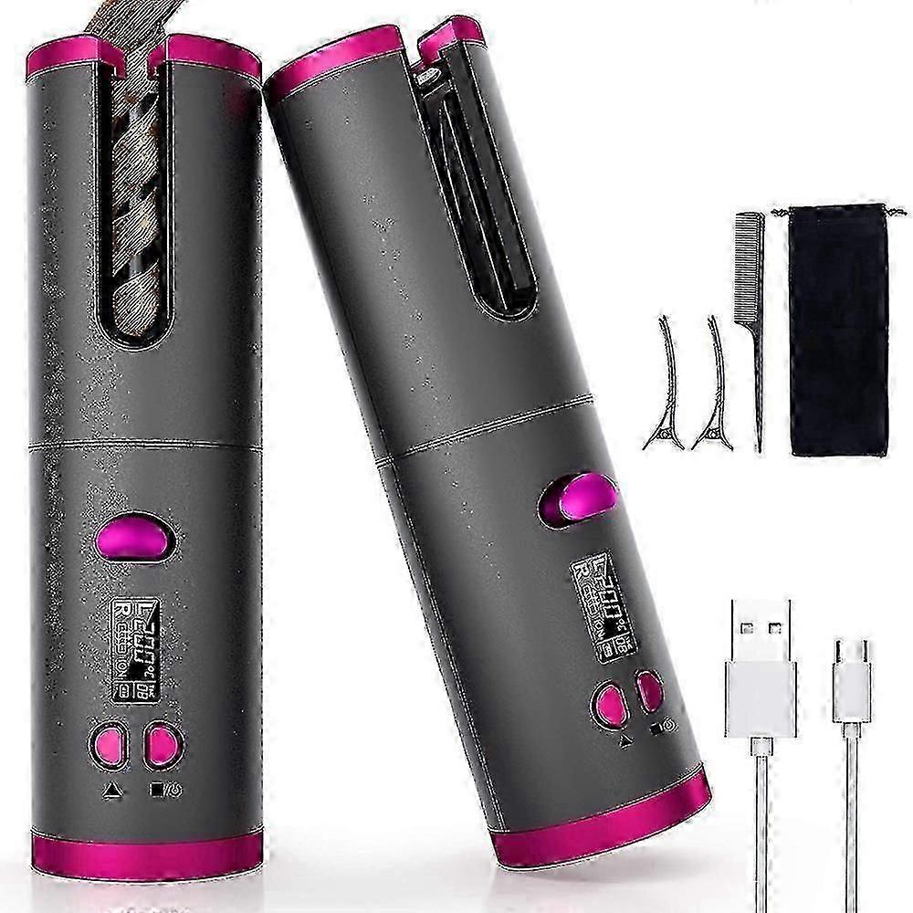 Smart Cordless Curling Iron with LCD Display - Ceramic Barrel for Perfect Curls