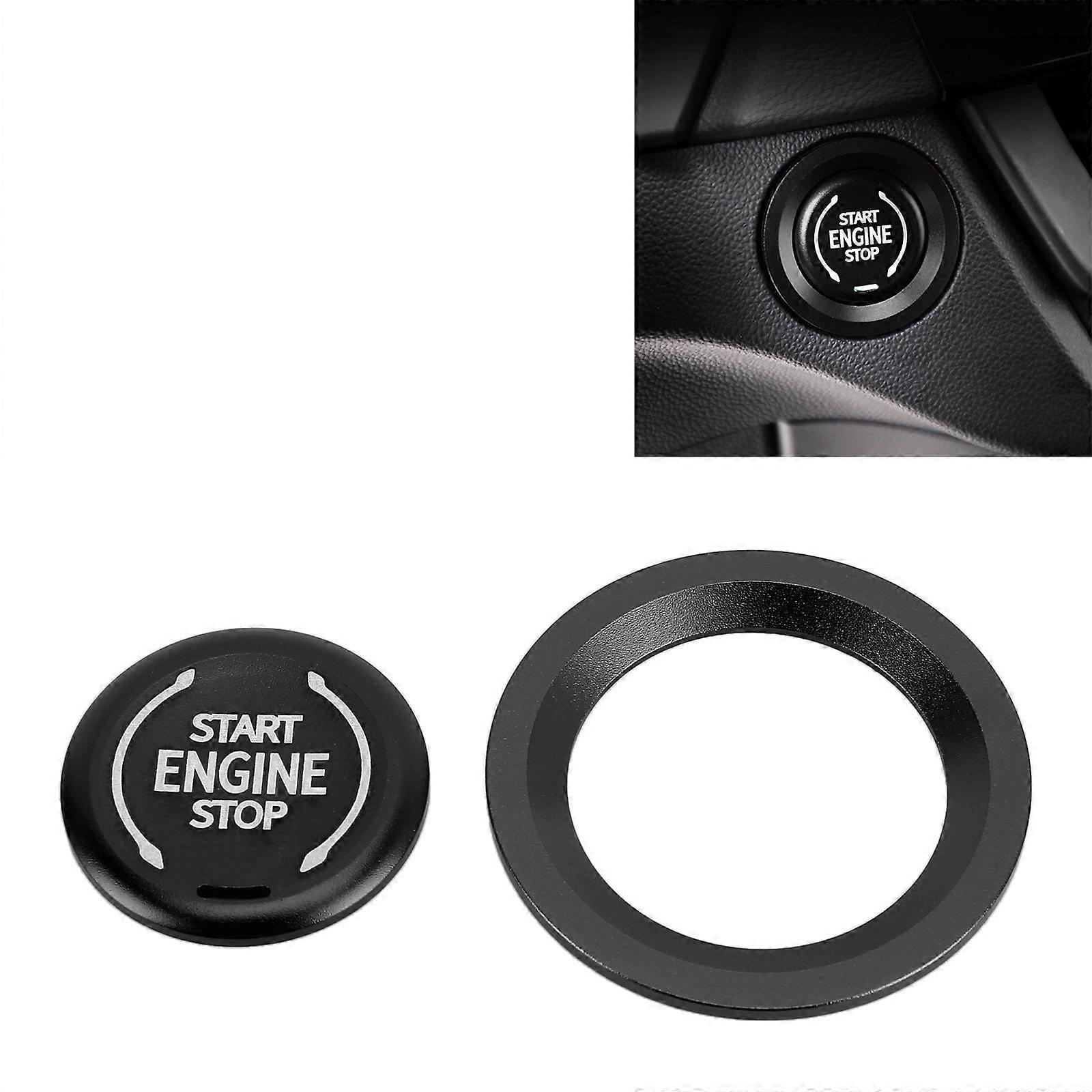 Car Engine Start Key Push Button Ring Trim Metal Sticker Decoration for Cadillac CT5 CT4 XT4 XT6 / Chevrolet Silverado